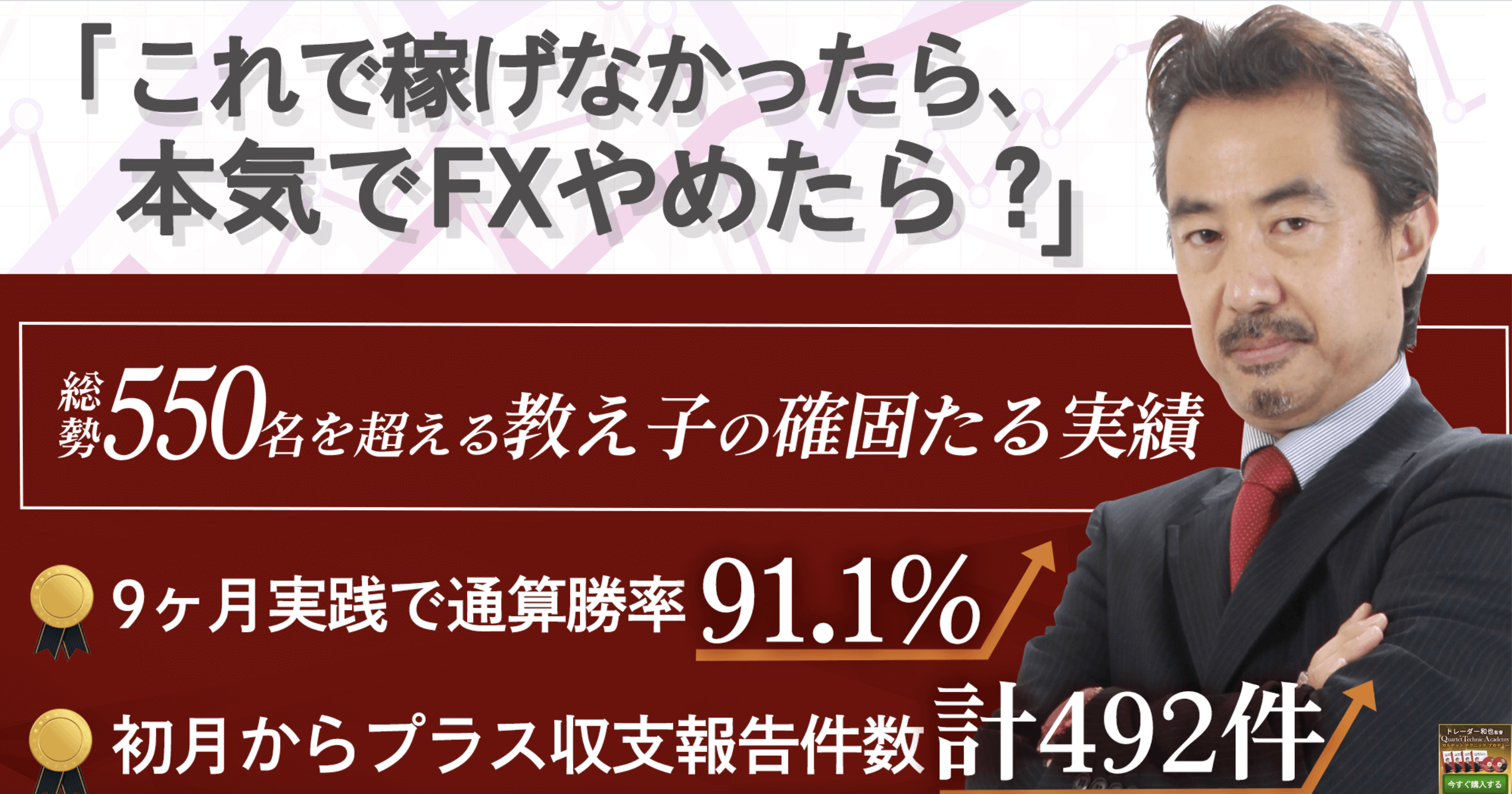 【FXトレーダー和也】カルテットテクニックアカデミーの評判を暴露しちゃおうか